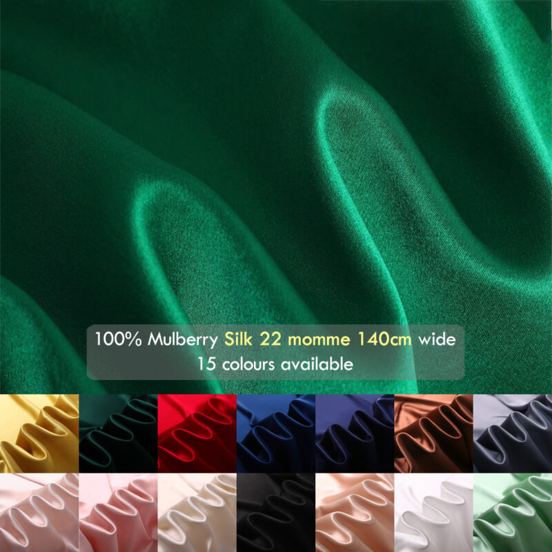 22 momme silk charmeuse fabrics, 55″(140cm) 100% Mulberry Silk satin for slip Dress