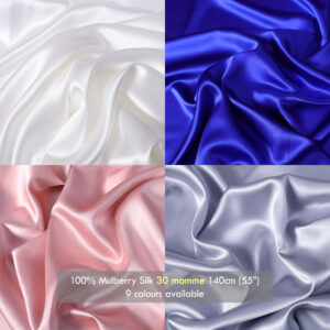 30 momme silk satin fabrics, 55″(140cm) Heavyweight 100% Mulberry Silk for Dress Shirts
