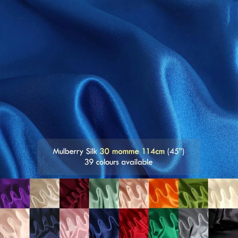 30 momme mulberry silk satin fabrics, 45″(114cm) heavyweight Silk for dress