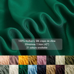 30 momme Silk crepe de chine fabrics / CDC, Natural Mulberry silk 114cm wide
