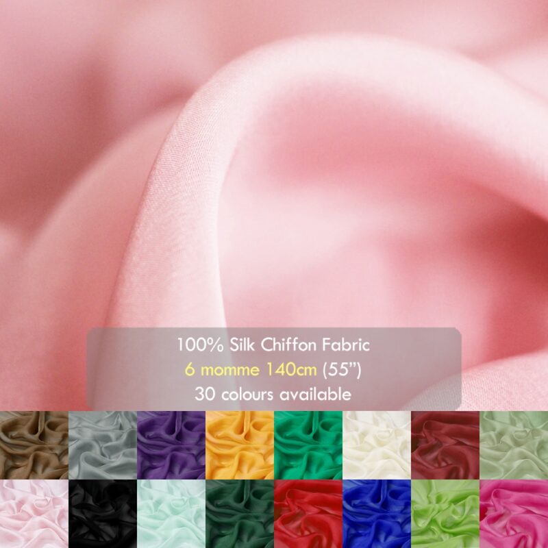 6 momme Mulberry Silk Chiffon fabrics, 140cm thin beautiful silk for shirts, dress making