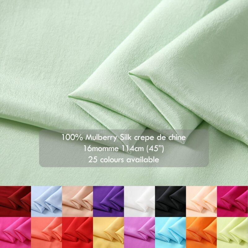 16 momme Silk crepe de chine fabrics / CDC, 114cm luxury Natural Mulberry silk for dress shirts