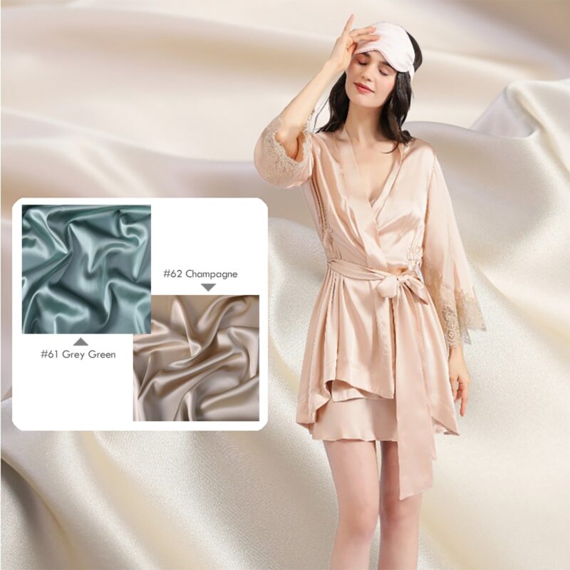 16 momme Elastic Silk satin fabrics, 140cm elegant natural Mulberry silk charmeuse for dressmaking - Image 10