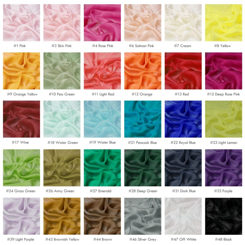 6 momme Mulberry Silk Chiffon fabrics, 140cm thin beautiful silk for shirts, dress making - Image 9
